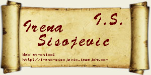 Irena Sisojević vizit kartica